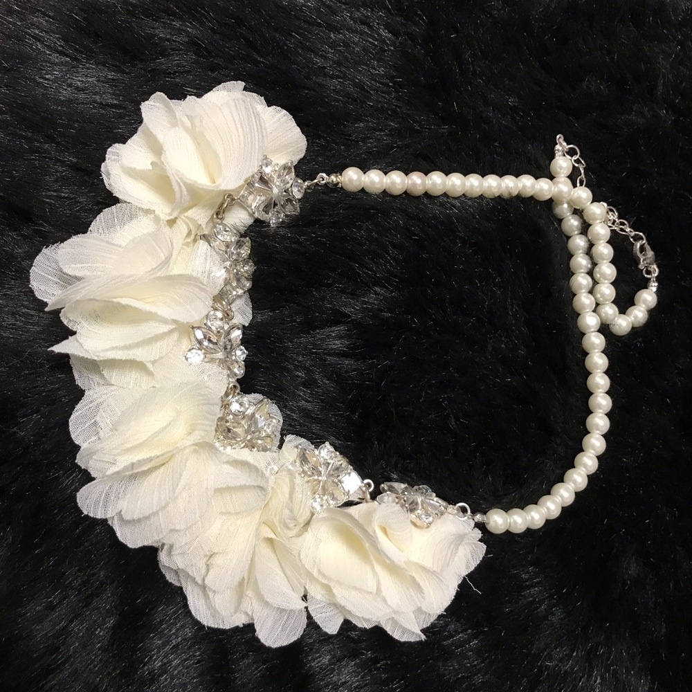 Fabric flower necklace